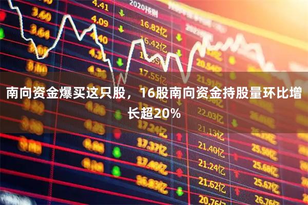 南向资金爆买这只股,16股南向资金持股量环比增长超20%